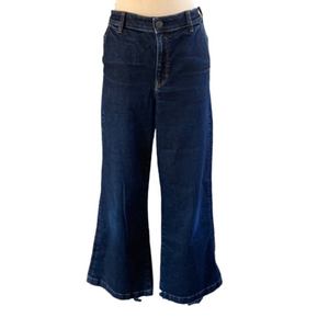 American Eagle sz 14L high rise wide leg dark was jeans